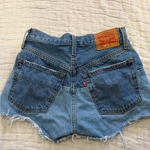 Levi's Two-Tone Blue Cutoff Denim Shorts